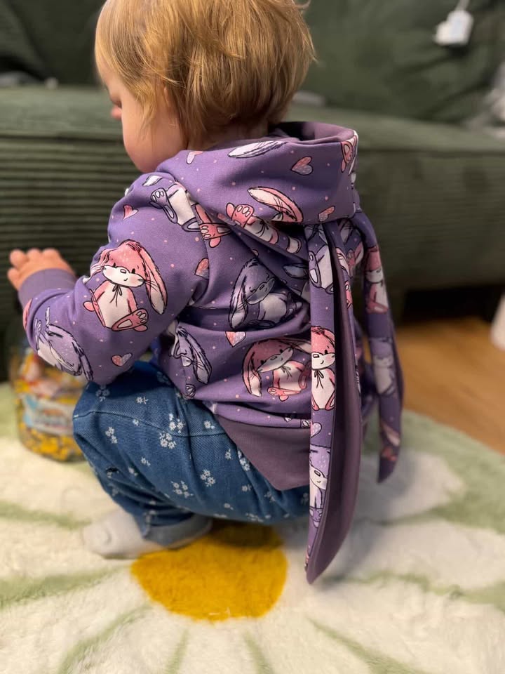 Střih na dětskou mikinu s oušky pro začátečníky "Aspen" - elektronický střih PDF