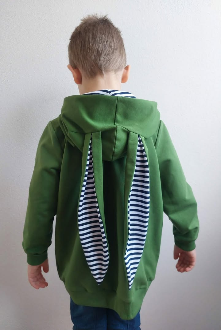 Střih na dětskou mikinu s oušky pro začátečníky "Aspen" - elektronický střih PDF