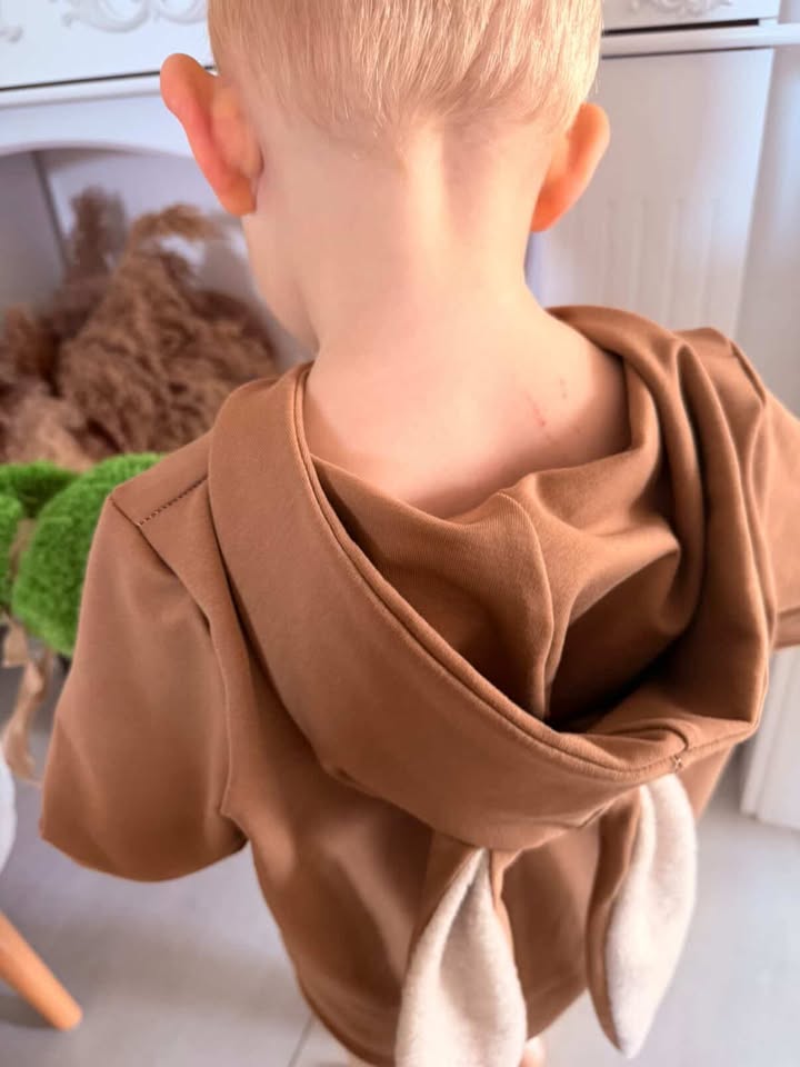 Střih na dětskou mikinu s oušky pro začátečníky "Aspen" - elektronický střih PDF