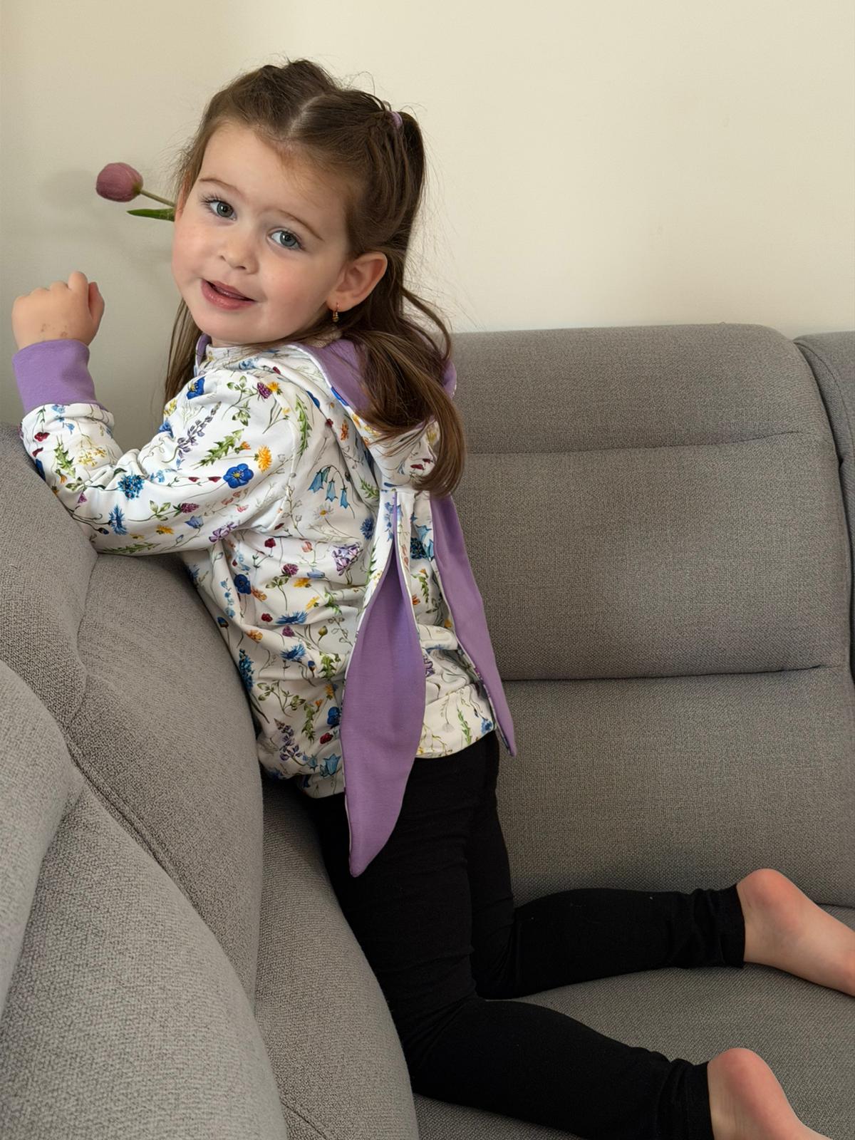 Střih na dětskou mikinu s oušky pro začátečníky "Aspen" - elektronický střih PDF