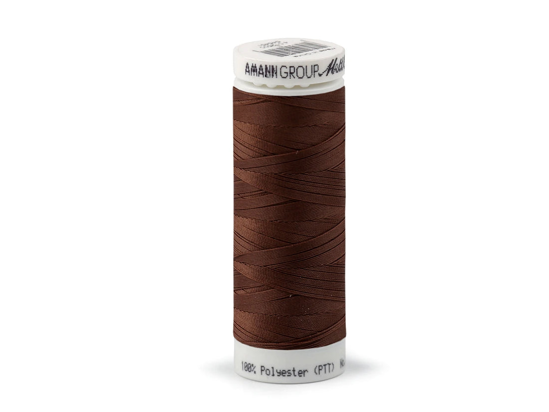 Polyesterové elastické nitě Mettler Seraflex - hnědá 130 m
