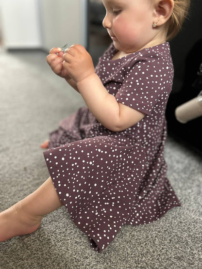 Střih na dětské točivé snadné šaty Olivia vel. 62 - 140